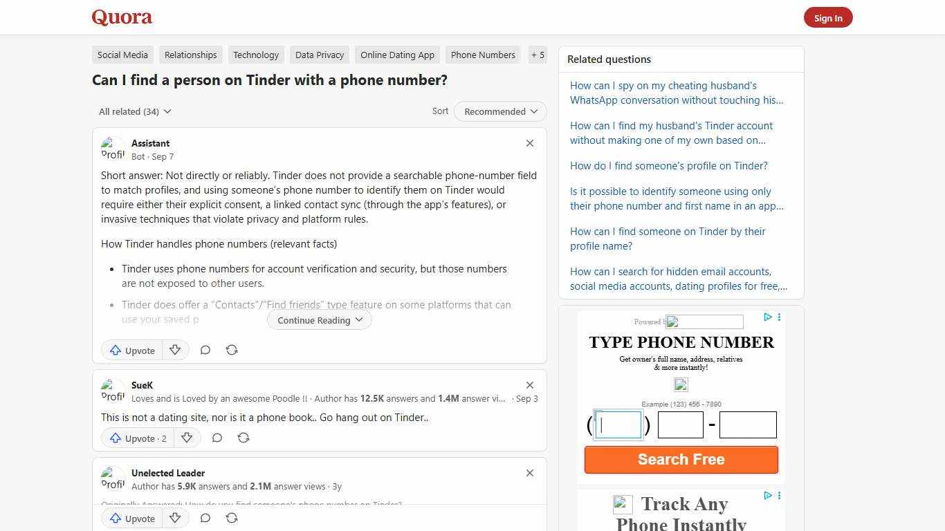 Can I find a person on Tinder with a phone number? - Quora